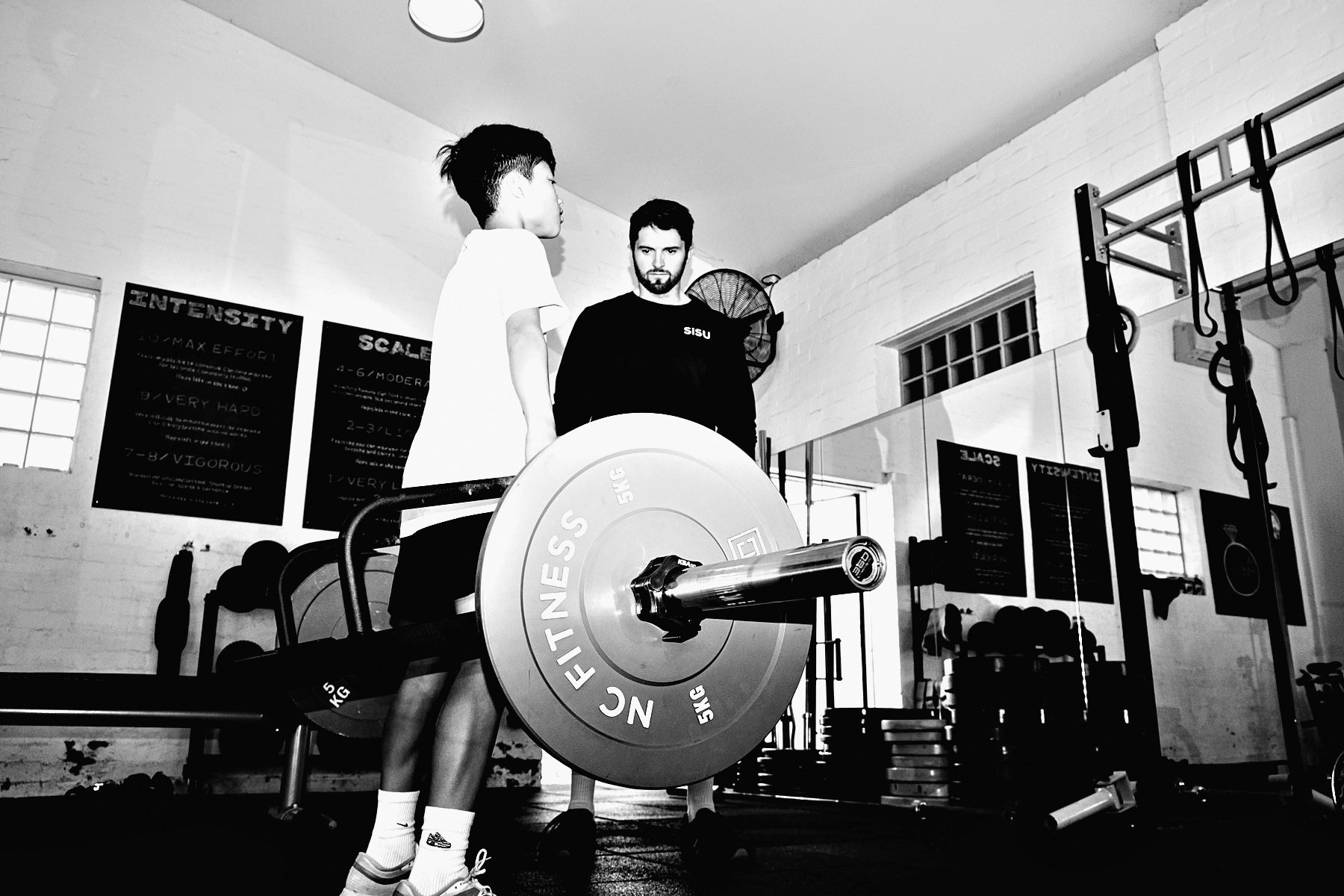 An athlete deadlifting